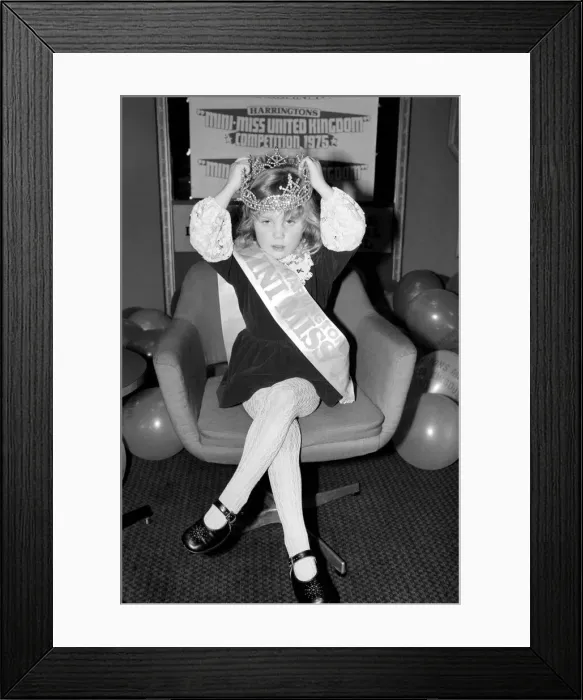 Framed Print : Is my crown on straight? Competitors in the Mini Miss UK beauty competition Framed Print : Is my crown on straight? Competitors in the Mini Miss UK beauty competition