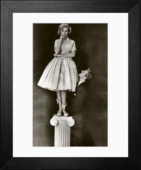 Framed Print : He put her up on a pedestal. July 1958 P012629 Framed Print : He put her up on a pedestal. July 1958 P012629