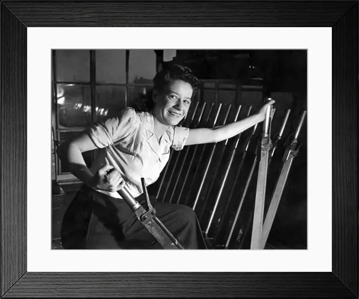 Framed Print : Getting the munition trains through has developed her muscles. Mrs Framed Print : Getting the munition trains through has developed her muscles. Mrs