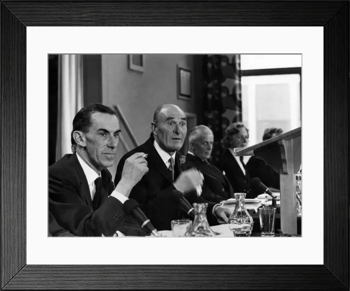 Framed Print : Sir Harry Pilkington chairman of the select committee looking into the future of Framed Print : Sir Harry Pilkington chairman of the select committee looking into the future of