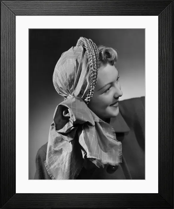 Framed Print : Fashion - 1940 s: This novel hat by Maria Guy is suitably named Frivolite Framed Print : Fashion - 1940 s: This novel hat by Maria Guy is suitably named Frivolite