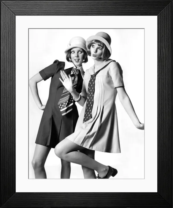 Framed Print : Clothing: The flippant floppers - 1972 style. Charlotte, left Framed Print : Clothing: The flippant floppers - 1972 style. Charlotte, left