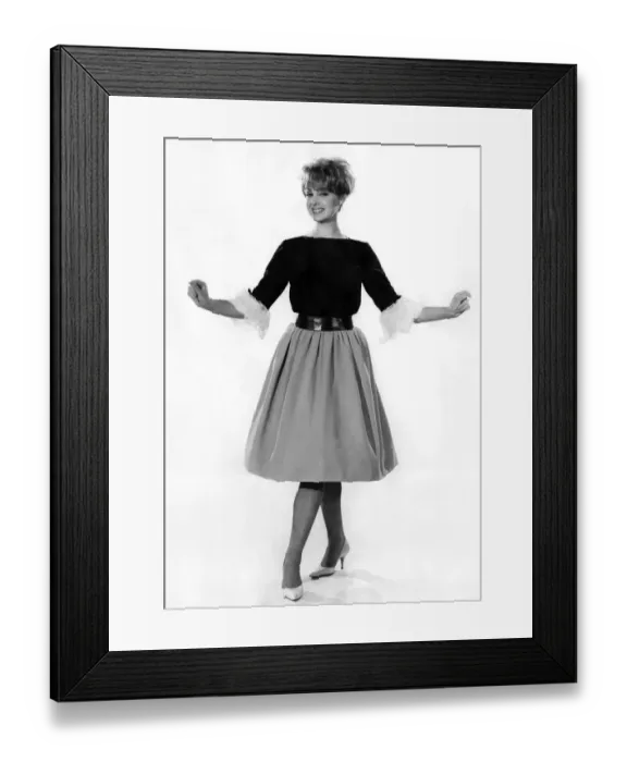 Framed Print : Reveille Fashions: Yvette Davis. Tender Mood. Blouse petticoat worn with a full skirt