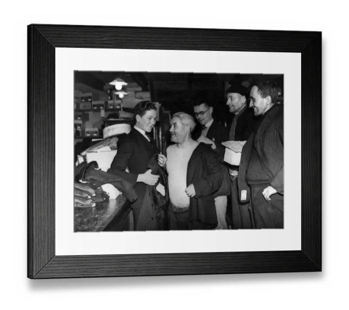 Framed Print : British seamen rescued from a torpedoed, merchantman were landed at a north west port Framed Print : British seamen rescued from a torpedoed, merchantman were landed at a north west port