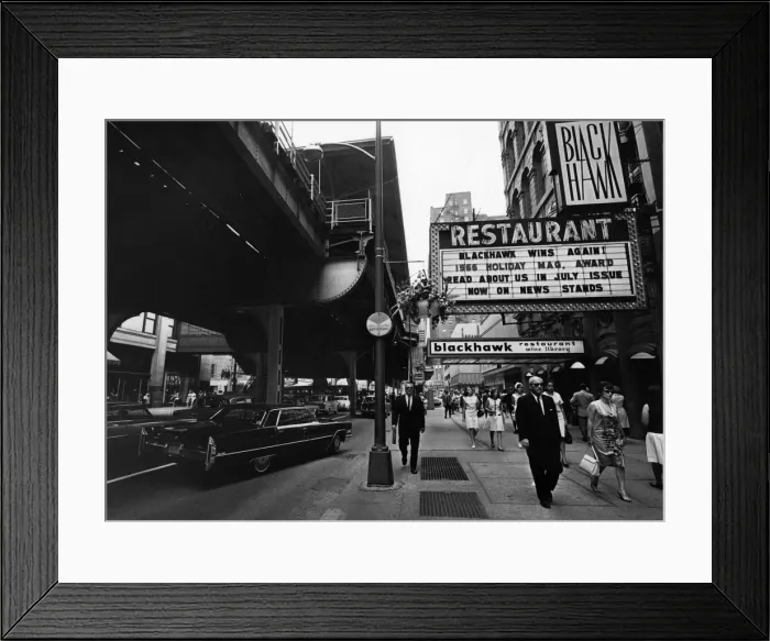 Framed Print : Famous Blackhawk Club Chicago, circa 1967. P009350 Framed Print : Famous Blackhawk Club Chicago, circa 1967. P009350
