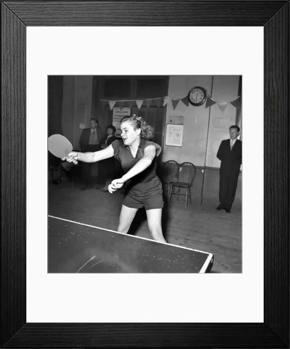 Framed Print : Members of the Hunganan Table Tennis team. Miss Eva Coczian