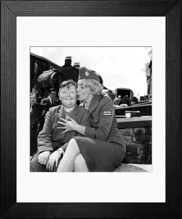 Framed Print : Norman Wisdom: General'Norman Wisdom arrives at his home town during Framed Print : Norman Wisdom: General'Norman Wisdom arrives at his home town during