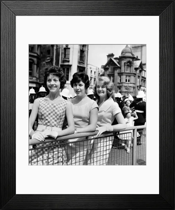 Framed Print : Whit Walks Manchester: Three smart girls taking part in the Manchester Whit Walks was Framed Print : Whit Walks Manchester: Three smart girls taking part in the Manchester Whit Walks was