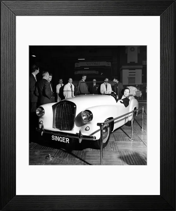 Framed Print : Motor Show: The new singer brothers sports coupe at The Earls Court Motor Show Framed Print : Motor Show: The new singer brothers sports coupe at The Earls Court Motor Show