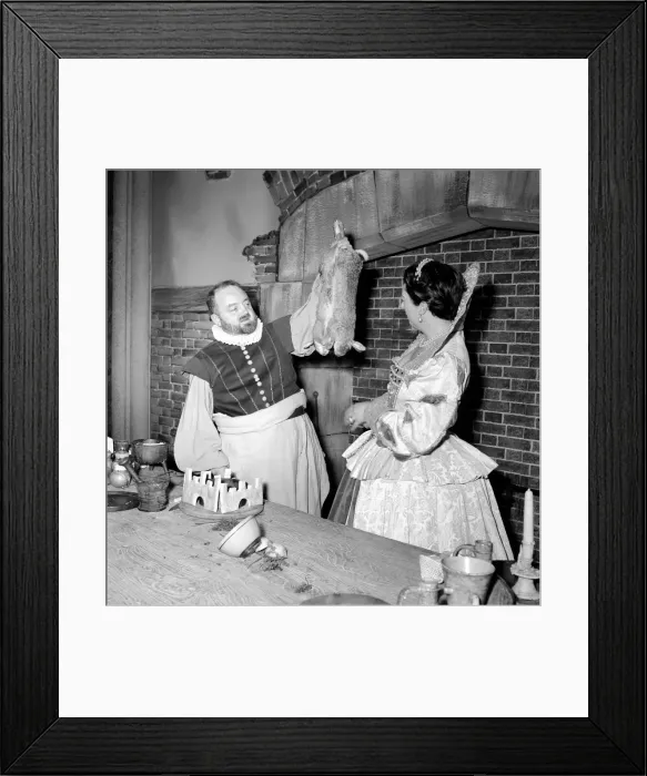Framed Print : A dress rehearsal took place at Grove Studios for the Elizabethan Evening on T. V. T. V