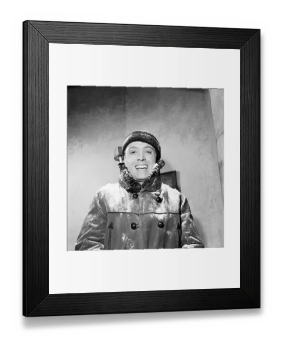 Framed Print : Actor Richard Attenborough wearing a fur lined jacket. December 1953 D7589