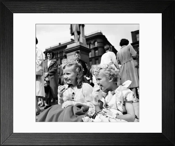 Framed Print : Whit Walks Manchester: After waiting for such a long time these two kiddies decided on a