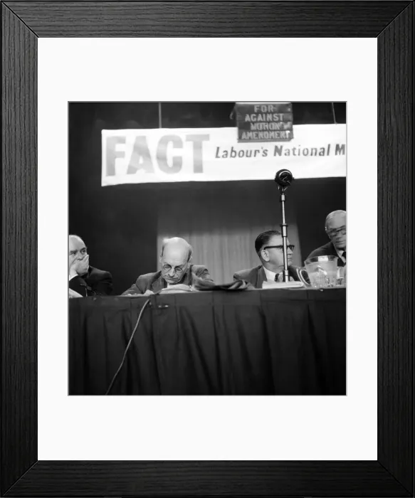 Framed Print : Labour Party Conference 1953: Attlee Dozes during debate (or doodles) Framed Print : Labour Party Conference 1953: Attlee Dozes during debate (or doodles)