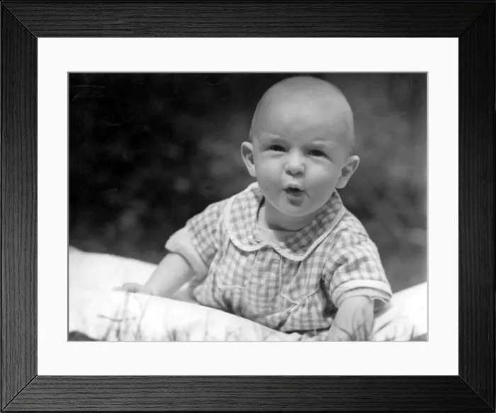 Framed Print : Young baby in pram Circa 1945 P044451 Framed Print : Young baby in pram Circa 1945 P044451