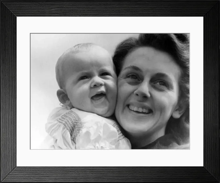 Framed Print : A mother and her baby Circa 1945 P044430 Framed Print : A mother and her baby Circa 1945 P044430