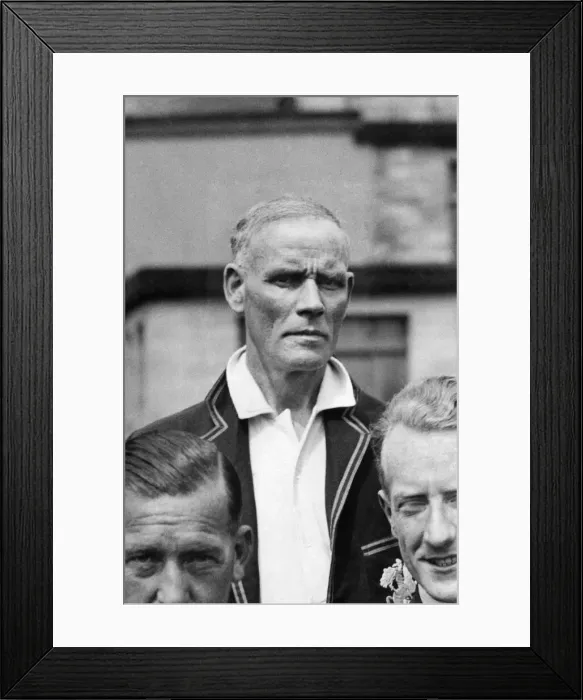 Framed Print : Wilf Rhodes in his last Yorkshire v Lancashire game and Sid Barnes