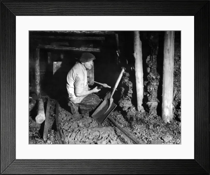 Framed Print : One of the underground men at work around Barnsley is Charles Greaves of Sciessitt in