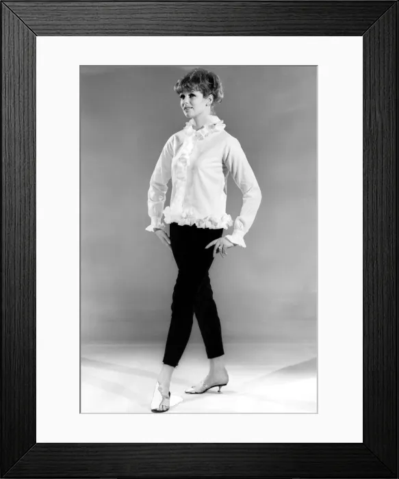 Framed Print : Model Annie Alliston wearing long sleeved frilly top. March 1962 P008903 Framed Print : Model Annie Alliston wearing long sleeved frilly top. March 1962 P008903