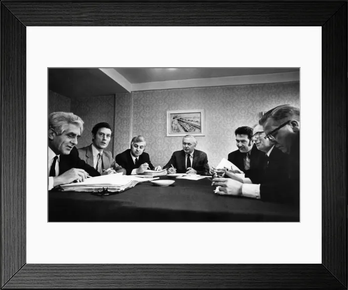 Framed Print : Round the conference table in a Kirby hotel today where from the left Framed Print : Round the conference table in a Kirby hotel today where from the left