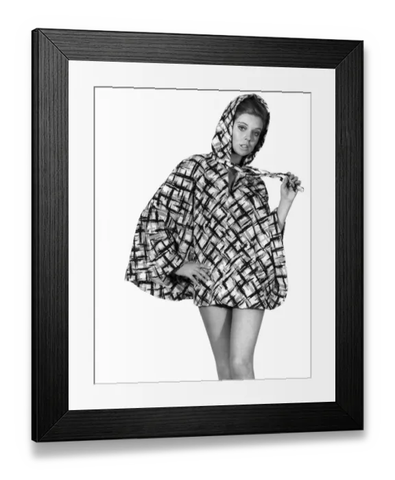 Framed Print : Woman wearing checked jumper. Reveille Fashions. Maureen Walker. April 1967 P008532 Framed Print : Woman wearing checked jumper. Reveille Fashions. Maureen Walker. April 1967 P008532