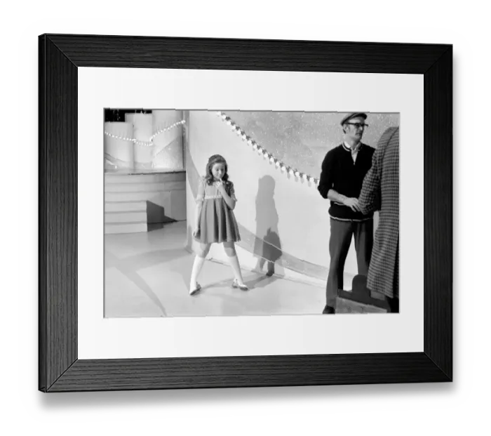Framed Print : Lena Zavaroni in the Bachelors Show. Lena Zavaroni 10 yrs old has a school lesson in