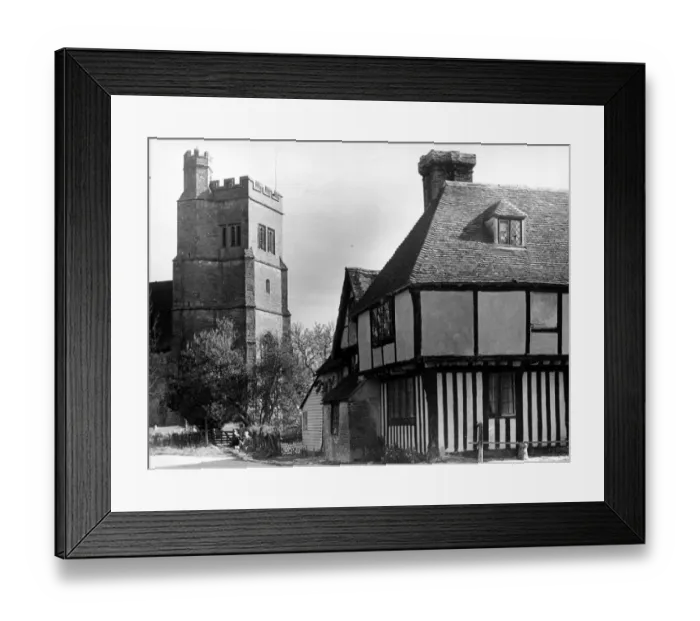 Framed Print : Old houses near the church at the village of Smarden in Kent Circa 1935 Framed Print : Old houses near the church at the village of Smarden in Kent Circa 1935
