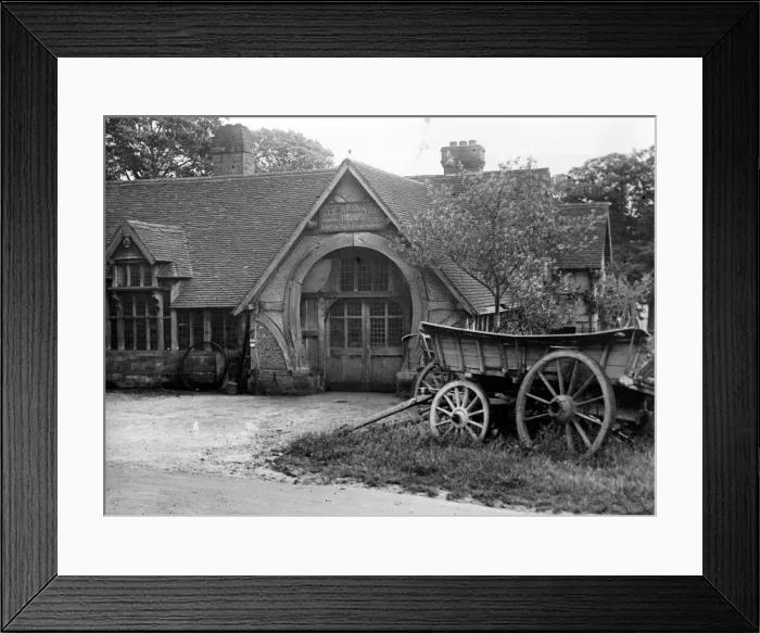 Framed Print : A cart outside the worskshop of J. E. Skinner, a coach builder in Fenshurst Framed Print : A cart outside the worskshop of J. E. Skinner, a coach builder in Fenshurst