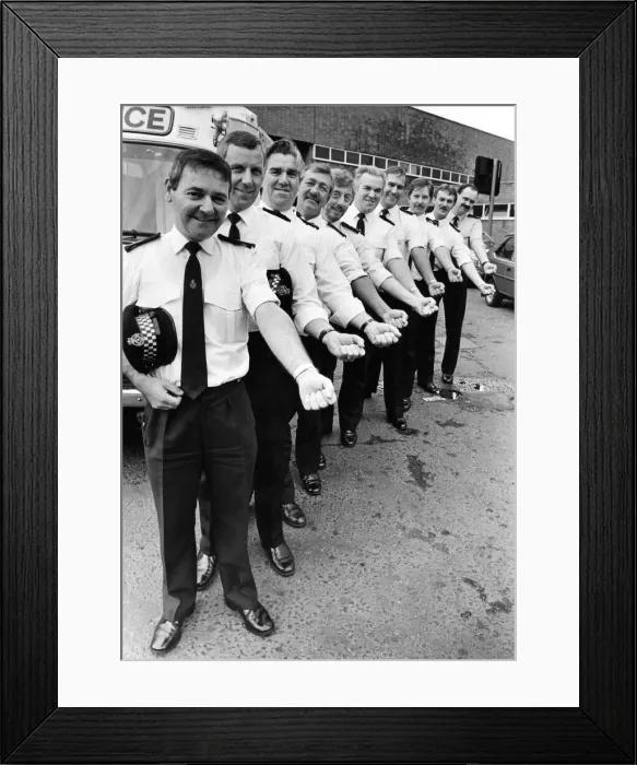 Framed Print : The ambulancemen who volunteered to give blood (l - r) Alan Jones, Brian Gray Framed Print : The ambulancemen who volunteered to give blood (l - r) Alan Jones, Brian Gray