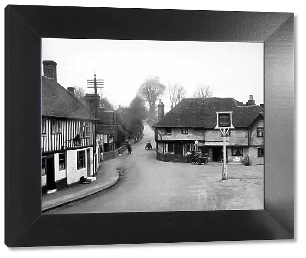 General view showing the main street passing through the village of Ightham in Kent. 1926