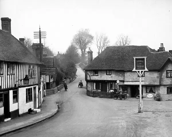 General view showing the main street passing through the village of Ightham in Kent. 1926