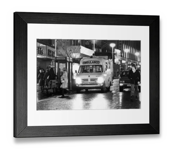Framed Print : An ambulance parked on Northumberland Street, Newcastle Framed Print : An ambulance parked on Northumberland Street, Newcastle