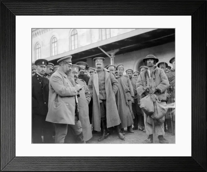 Framed Print : Kravchenko Russias greatest artist sketching a spy brought in by a Cossack patrol Framed Print : Kravchenko Russias greatest artist sketching a spy brought in by a Cossack patrol