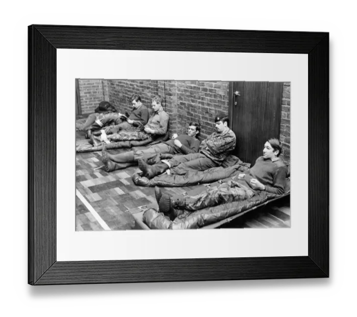 Framed Print : Army personnel take over the duties of the firefighter during the firemen