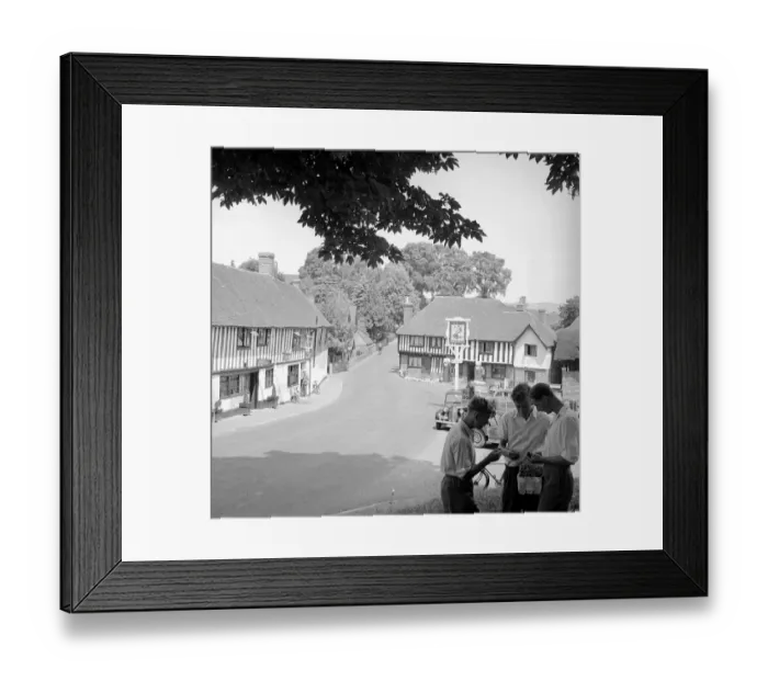 Framed Print : General view of the main street running though the village of Ightham near Sevenoaks in Framed Print : General view of the main street running though the village of Ightham near Sevenoaks in