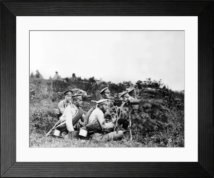 Framed Print : Lemberg September 1914 Russian machine gunners take up position before the Battle Framed Print : Lemberg September 1914 Russian machine gunners take up position before the Battle