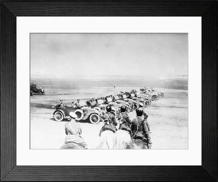 Framed Print : Russian mechanised units parade pass Cossack officers on the Eastern Front Framed Print : Russian mechanised units parade pass Cossack officers on the Eastern Front