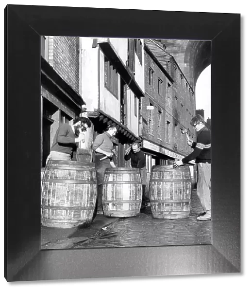 The ancient art of making barrels is demonstrated at The Close, Newcastle