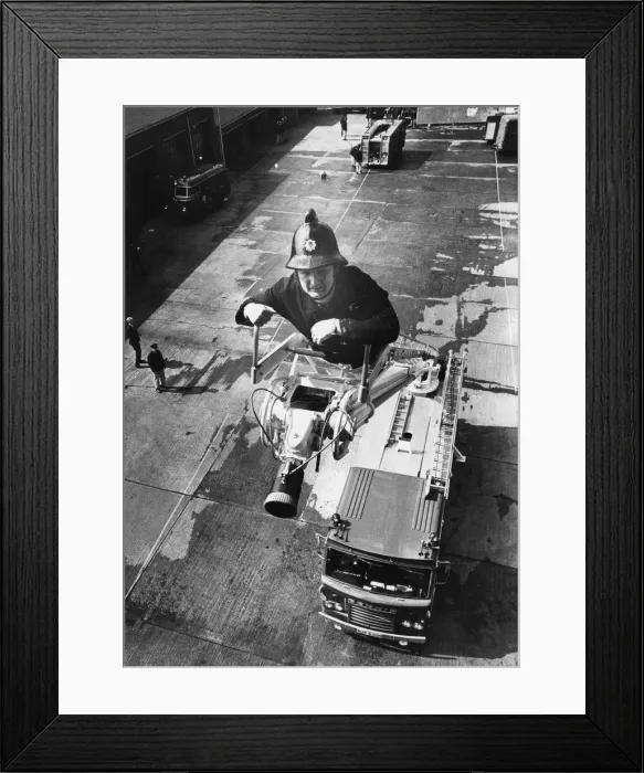 Framed Print : Firefighter Bill Buckley demonstrates the new Simonitor vehicle bought by Durham County Framed Print : Firefighter Bill Buckley demonstrates the new Simonitor vehicle bought by Durham County