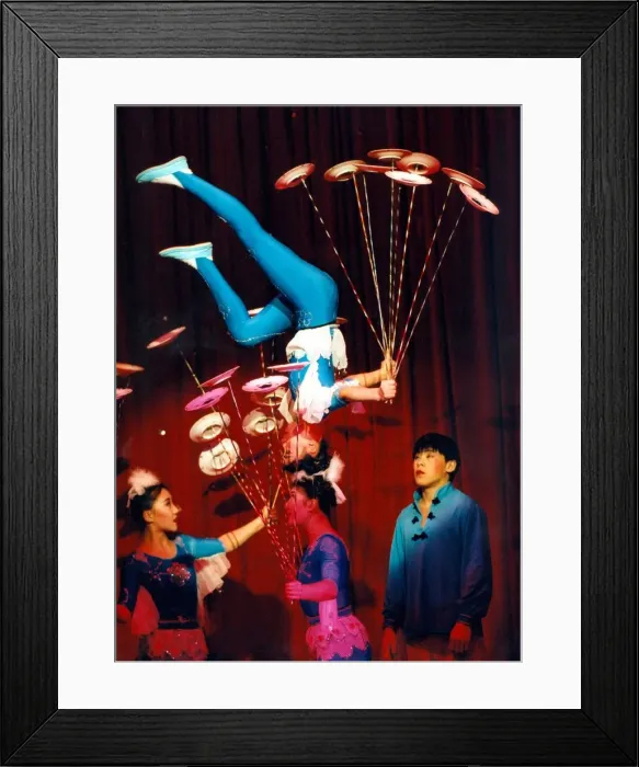 Framed Print : Chinese State Circus performers on stage at the Tyne Theatre in Newcastle
