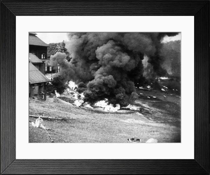 Framed Print : Malaya-Britain pursues scorched earth policy. British forces burn thousands of Framed Print : Malaya-Britain pursues scorched earth policy. British forces burn thousands of