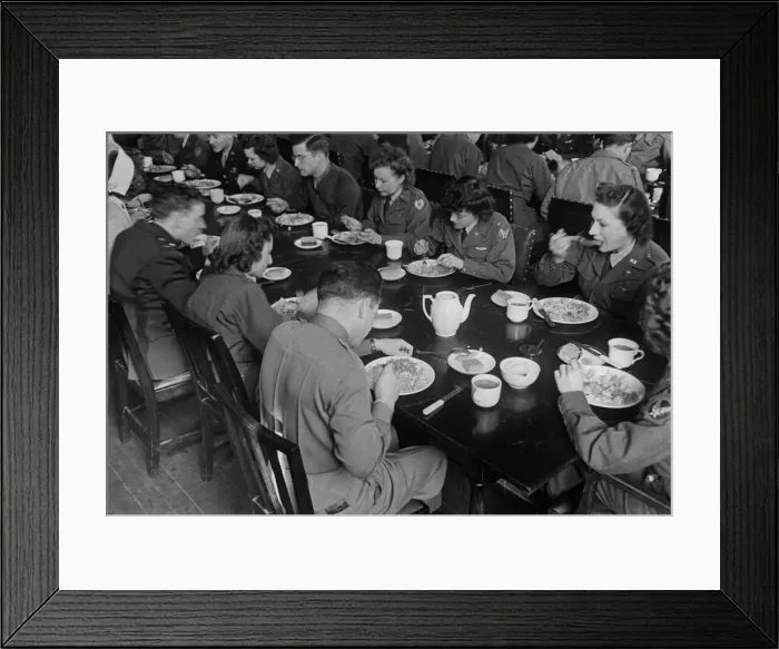 Framed Print : Flying nurses of the Ninth troop carrier command of United States Army Air Force mess