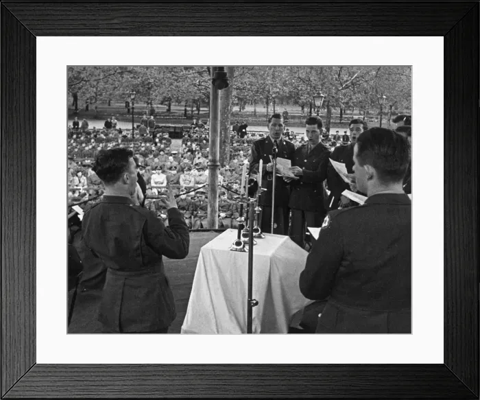 Framed Print : Soldiers of the American Army choir singing during an Easter Sunday service at a