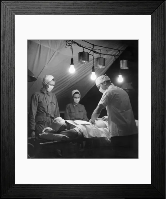 Framed Print : A US Army nursing unit in camp in Wales during the Second World War Framed Print : A US Army nursing unit in camp in Wales during the Second World War
