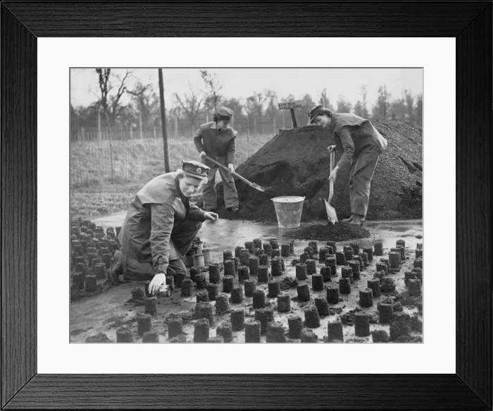 Framed Print : ATS girls at a Welsh Anti aircraft gun site are watching their fuel target Framed Print : ATS girls at a Welsh Anti aircraft gun site are watching their fuel target