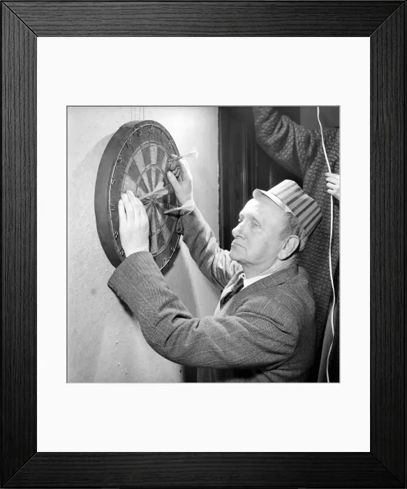 Framed Print : Pub Games: Darts: Blind darts players. 1954 A62-005 Local Caption Greeting Cards Framed Print : Pub Games: Darts: Blind darts players. 1954 A62-005 Local Caption Greeting Cards