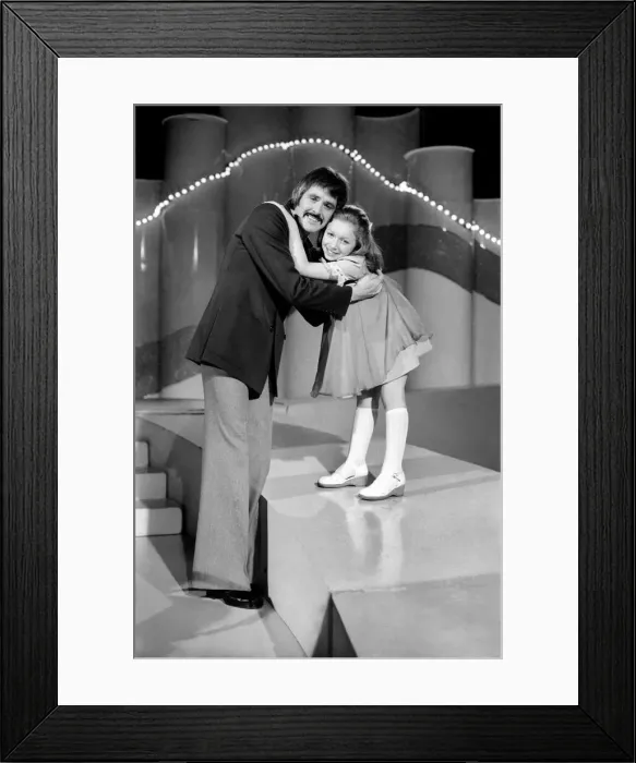 Framed Print : Lena Zavaroni in the Bachelors Show. Lena Zavaroni 10 yrs old has a school lesson in
