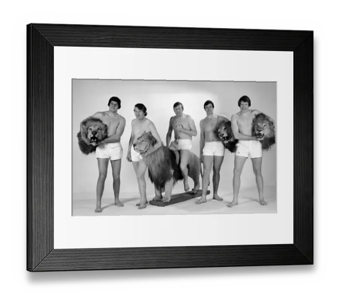 Framed Print : Members of the British Lions rugby union team about to tour New Zealand for test matches