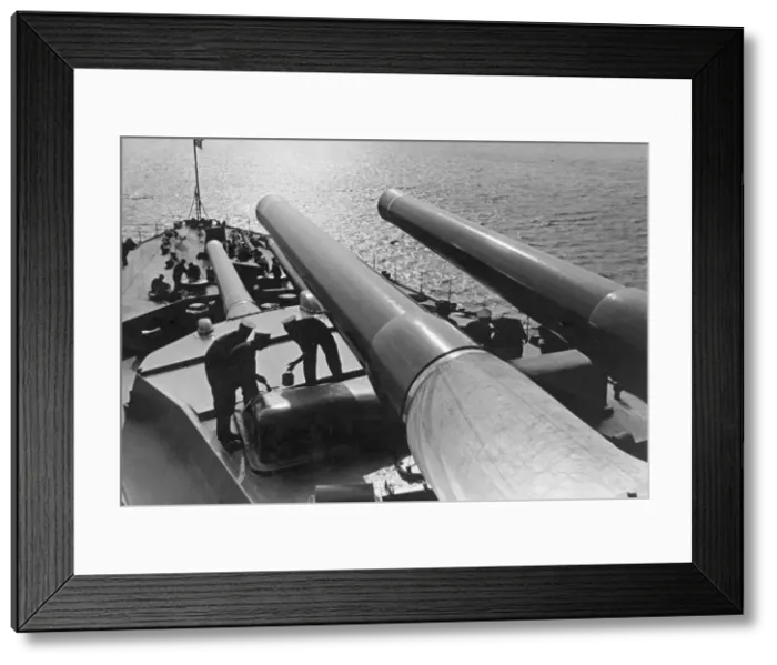 Framed Print : Scene on deck of the Royal Sovereign class battleship HMS Ramillies of The Royal Navy Framed Print : Scene on deck of the Royal Sovereign class battleship HMS Ramillies of The Royal Navy