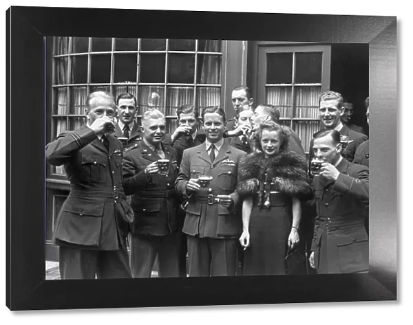 Members of 617 squadron toast Wing Commander Guy Gibson