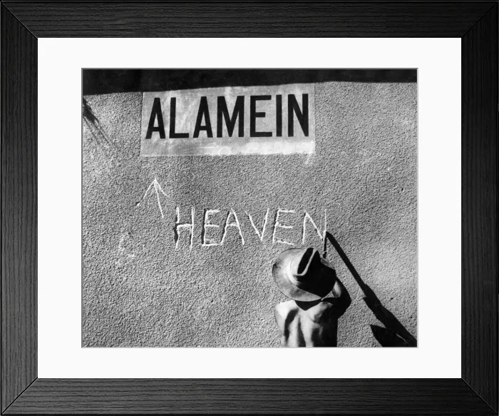 Framed Print : Australian soldiers at El Alamein in Egypt, Northern Africa rechristen the station